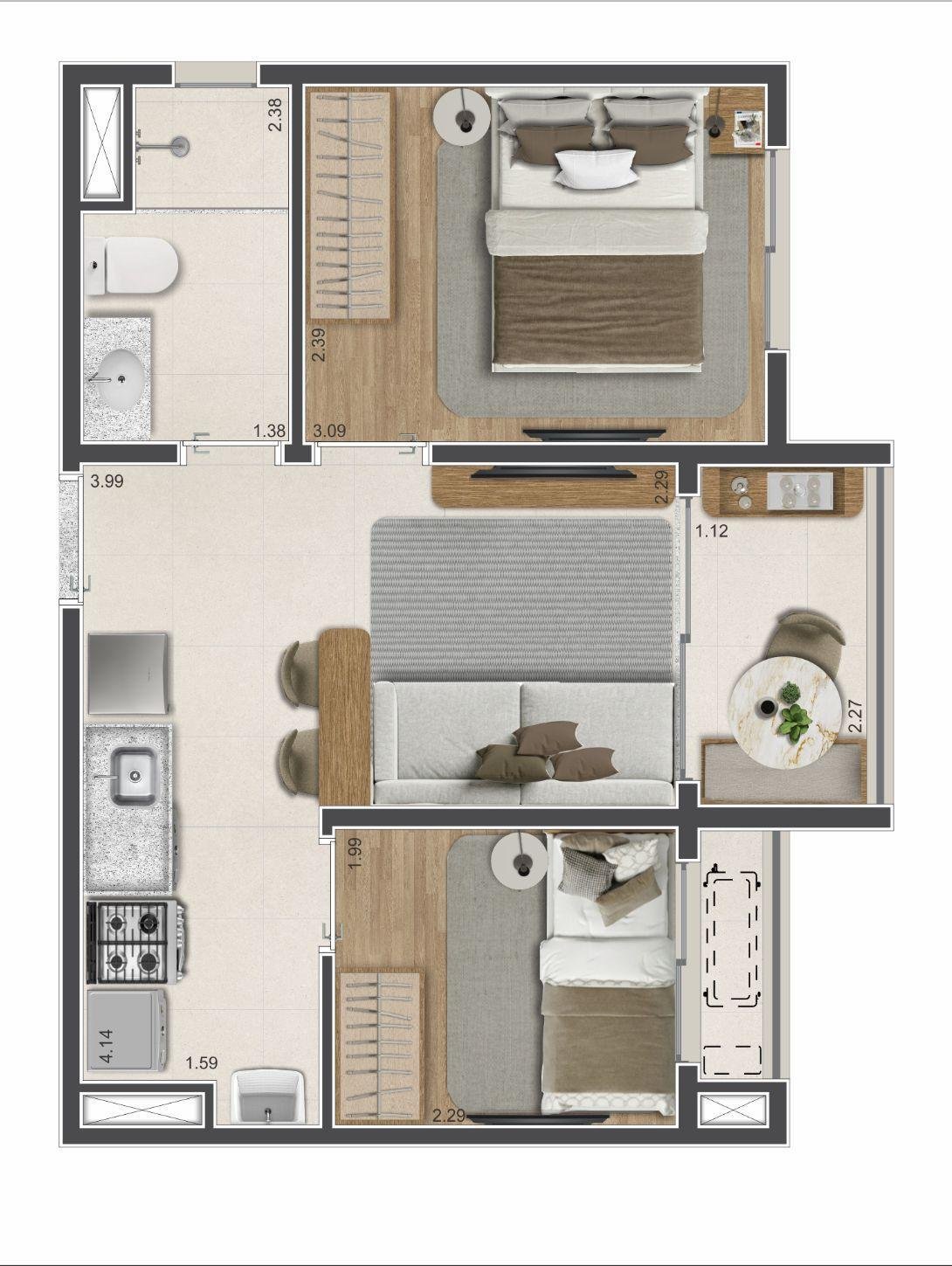 Planta 36 m² — Arkos Jardim Prudência (final 02)