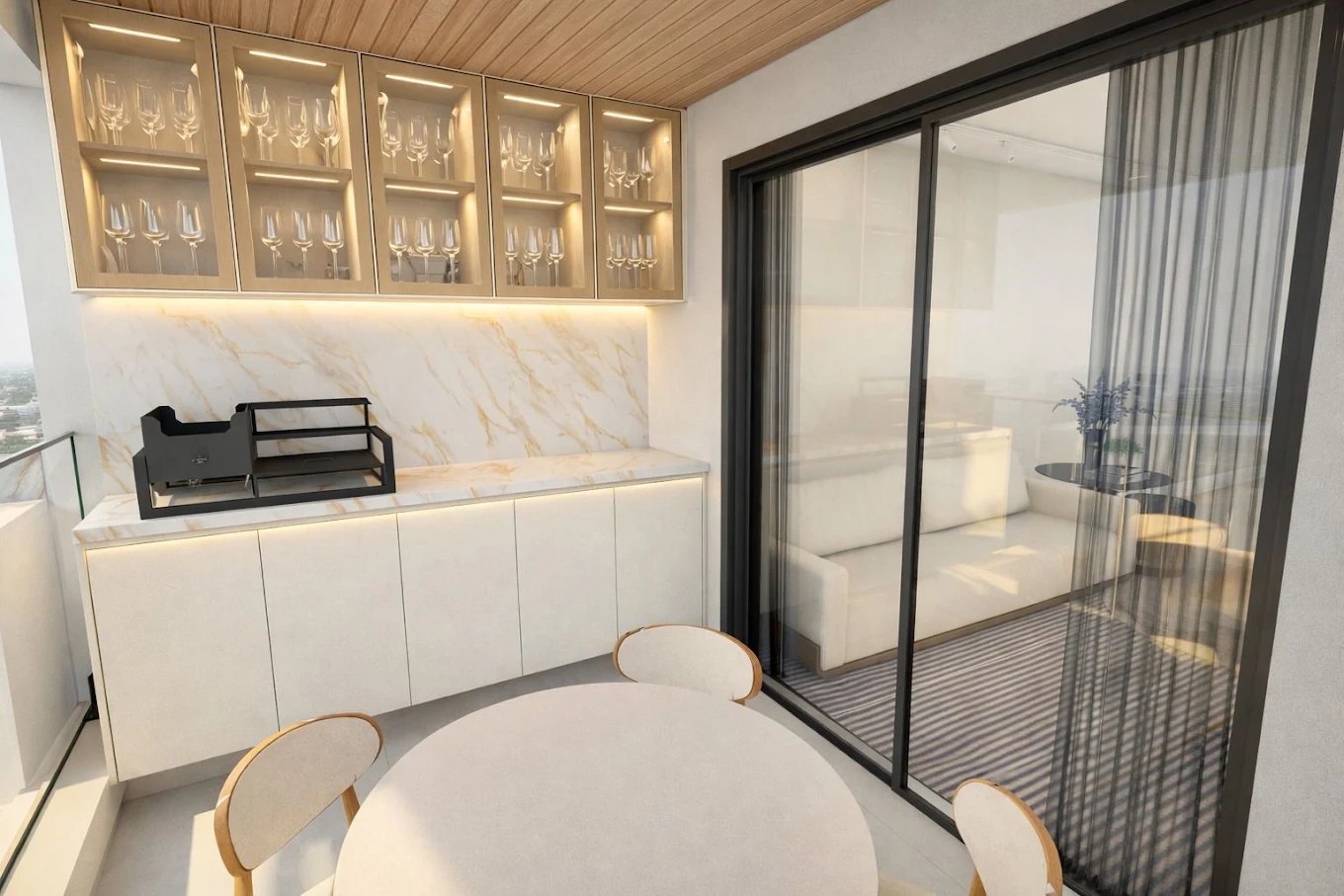 Elysium — varanda gourmet integrada ao living