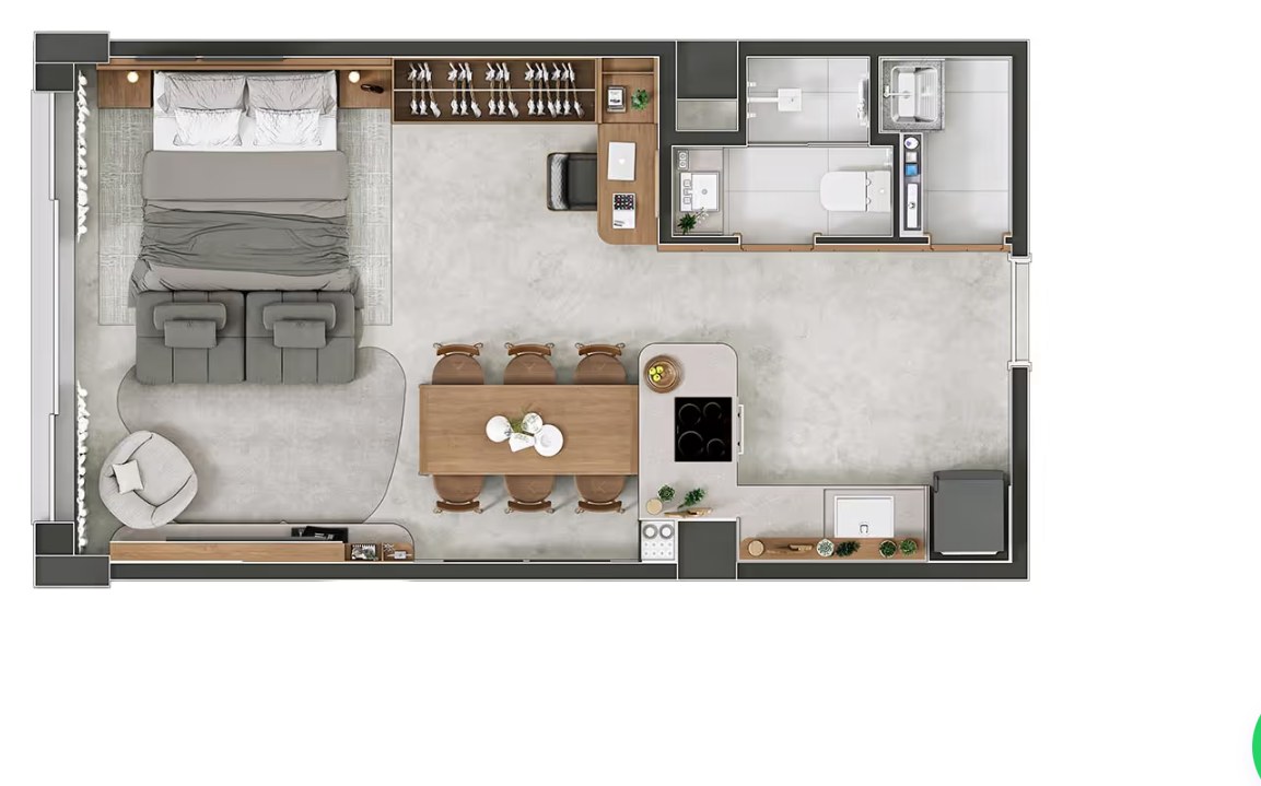 Planta de 42 m² — Loft — Firenze 342